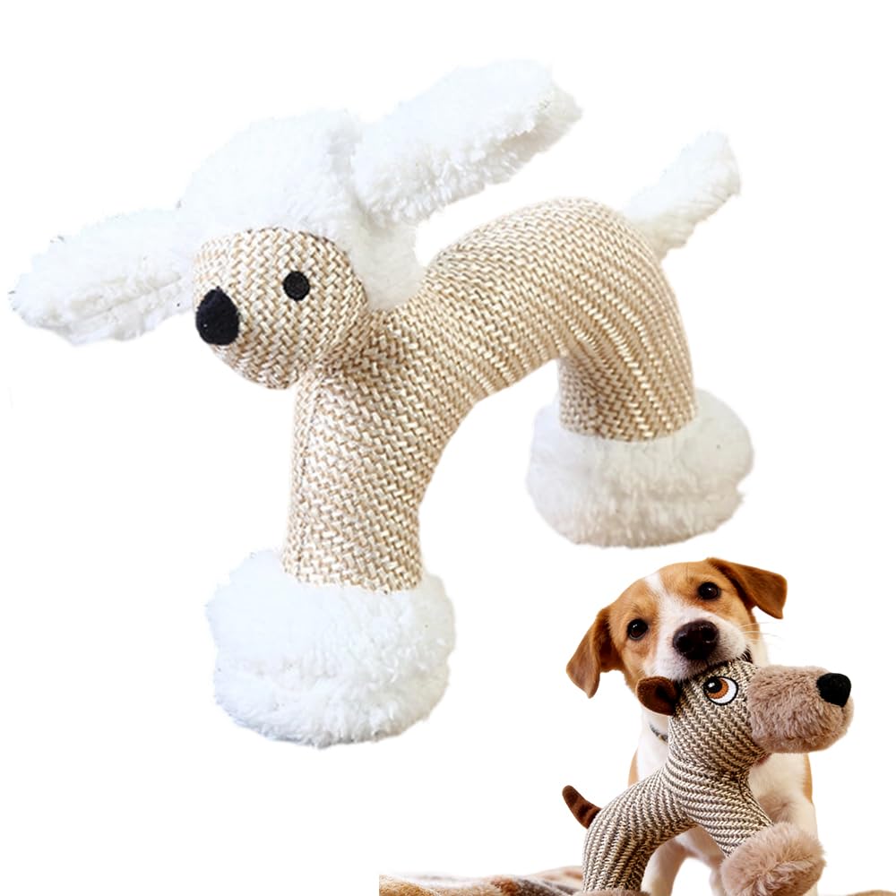 Dog Interactive Toys for Aggressive Chewers, Dog Toys, Strudy Linen Fabric, Robust Indestructible Dog Stuffed Toy for Small Medium Dogs (Elephant)