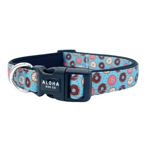 Dog Collar Tropical Floral Hawaii Personalized Soft Comfortable Adjustable Basic Collars for Small Medium Large Dogs Walking Running Training (Large, Donut)