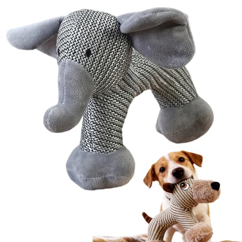 Dog Interactive Toys for Aggressive Chewers, Dog Toys, Strudy Linen Fabric, Robust Indestructible Dog Stuffed Toy for Small Medium Dogs (Elephant)