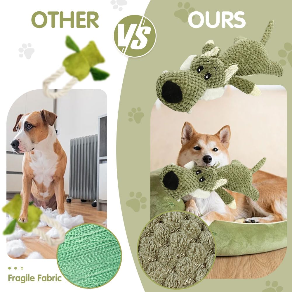 Dog Plush Toys for Aggressive Chewers, Dog Toys Indestructible Dog Puppy Squeaky Chew Toys, 2026 Interactive Dog Toys for Heavy Chewers Durable Chew Toys Dog Plush Toy (Grey)