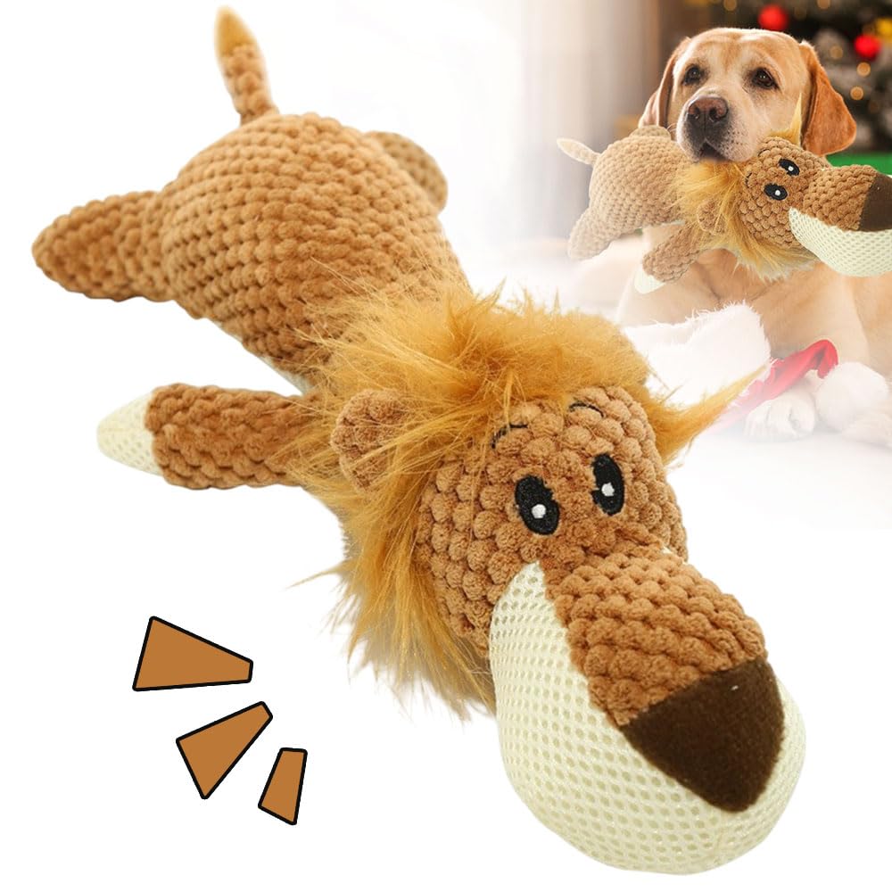 Dog Plush Toys for Aggressive Chewers, Dog Toys Indestructible Dog Puppy Squeaky Chew Toys, 2026 Interactive Dog Toys for Heavy Chewers Durable Chew Toys Dog Plush Toy (Grey)