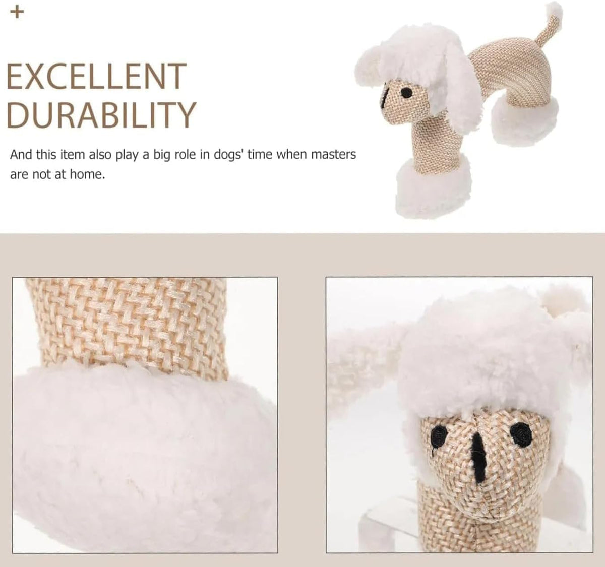 Linen Safari Companions & Chomp Champ Dog Toy, Squeaky Dog Chew Toys, Textured Linen Weave That Turns Frantic Chewing into Focused Calm, Squeaky Dog Chew Toys (Dog)