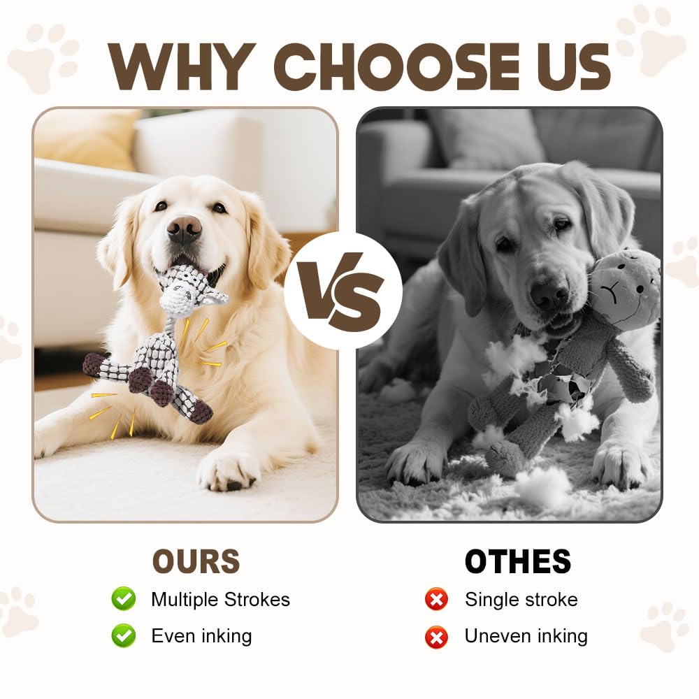 Durable Dog Stuffed Toys for Aggressive Chewers, 2026 New Indestructible Dog Toy, Squeaky Plush Dog Toys, Interactive Squeaky Chew Teething Toys (Green)