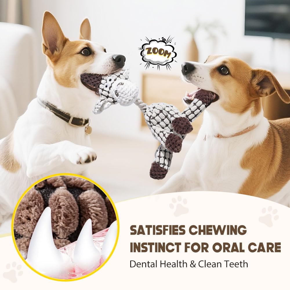 Durable Dog Stuffed Toys for Aggressive Chewers, 2026 New Indestructible Dog Toy, Squeaky Plush Dog Toys, Interactive Squeaky Chew Teething Toys (Green)