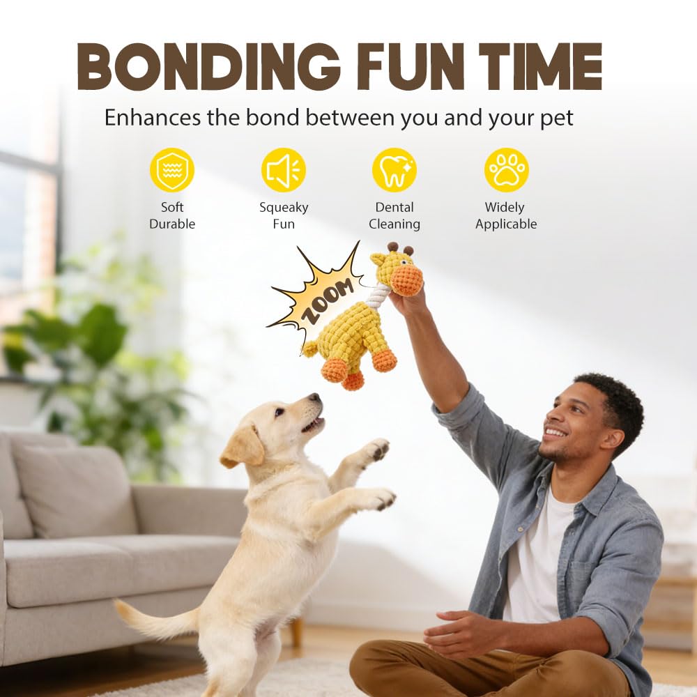 Durable Dog Stuffed Toys for Aggressive Chewers, 2026 New Indestructible Dog Toy, Squeaky Plush Dog Toys, Interactive Squeaky Chew Teething Toys (Green)