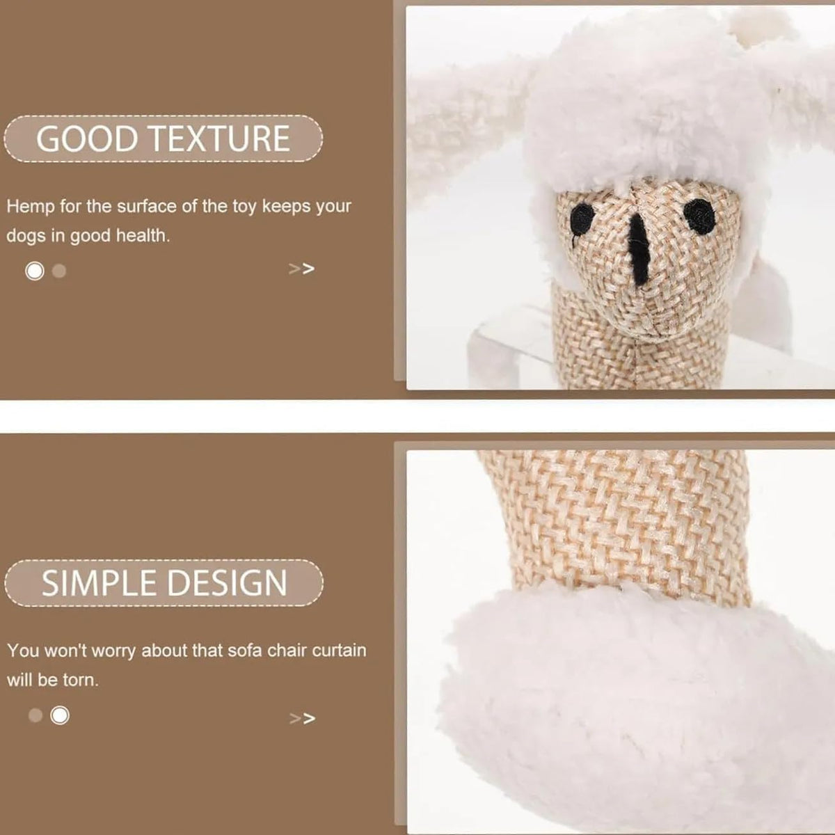 Linen Safari Companions & Chomp Champ Dog Toy, Squeaky Dog Chew Toys, Textured Linen Weave That Turns Frantic Chewing into Focused Calm, Squeaky Dog Chew Toys (Dog)