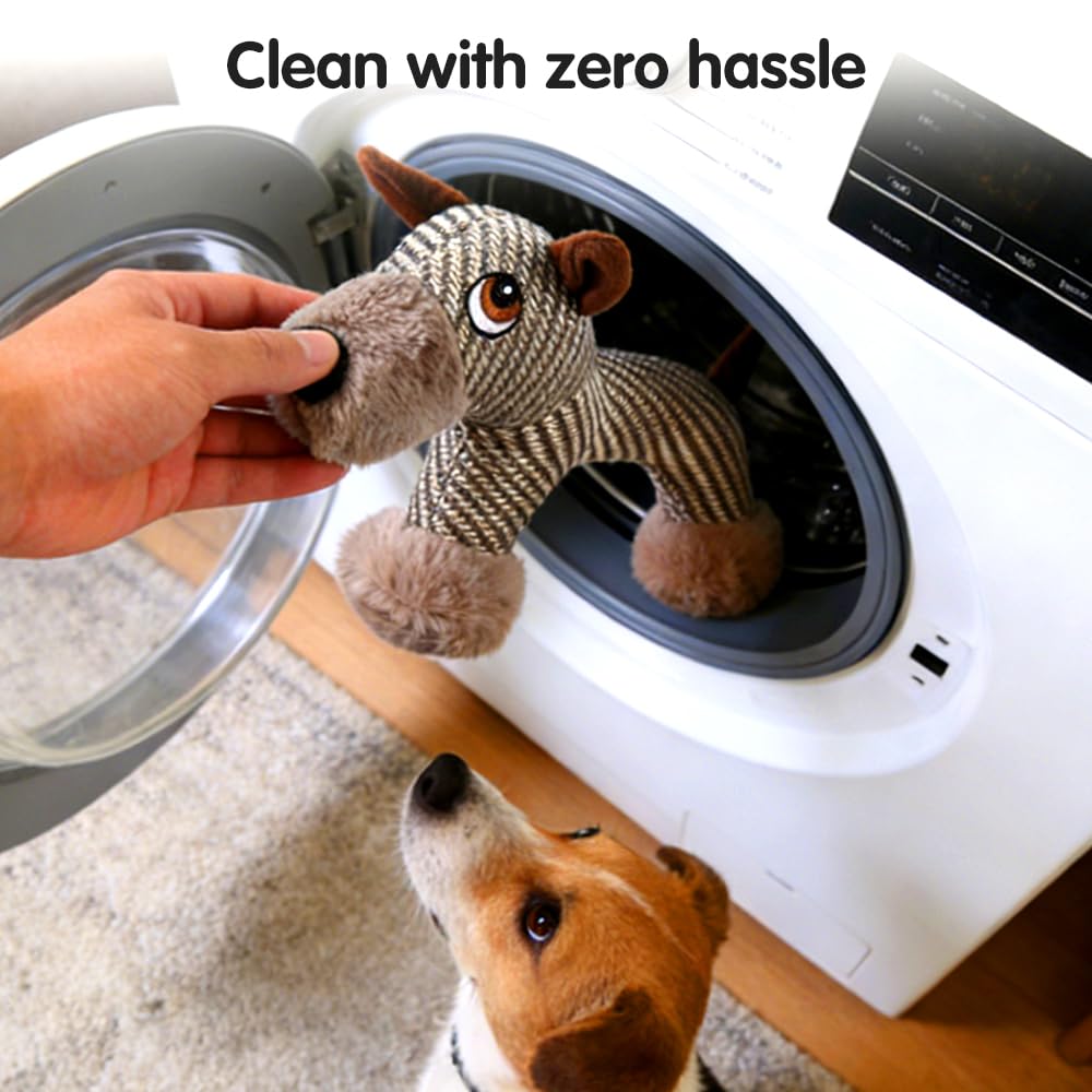 Dog Interactive Toys for Aggressive Chewers, Dog Toys, Strudy Linen Fabric, Robust Indestructible Dog Stuffed Toy for Small Medium Dogs (Elephant)