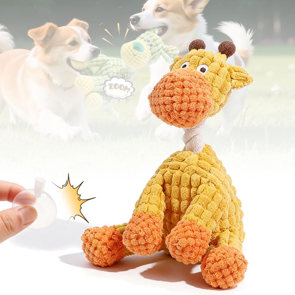 Durable Dog Stuffed Toys for Aggressive Chewers, 2026 New Indestructible Dog Toy, Squeaky Plush Dog Toys, Interactive Squeaky Chew Teething Toys (Green)
