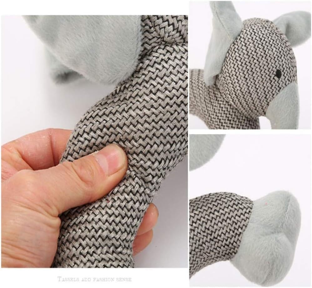 Linen Safari Companions & Chomp Champ Dog Toy, Squeaky Dog Chew Toys, Textured Linen Weave That Turns Frantic Chewing into Focused Calm, Squeaky Dog Chew Toys (Dog)