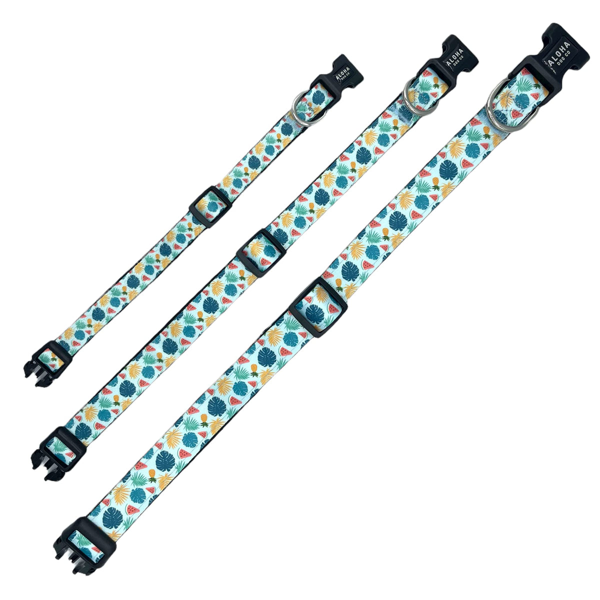 Dog Collar Tropical Floral Hawaii Personalized Soft Comfortable Adjustable Basic Collars for Small Medium Large Dogs Walking Running Training (Large, Donut)