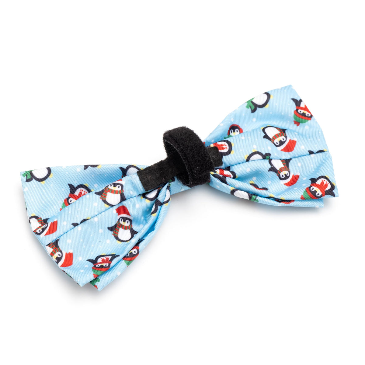 Pet Bow Tie for Dogs & Cats – Soft Printed Polyester Collar Bow Tie with Touch Fastener, Attaches to Any Collar - Narwhals Pattern, LiteBlue, Small
