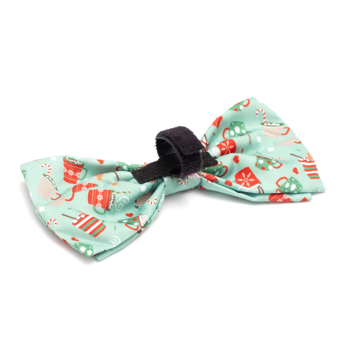 Pet Bow Tie for Dogs & Cats – Soft Printed Polyester Collar Bow Tie with Touch Fastener, Attaches to Any Collar - Narwhals Pattern, LiteBlue, Small