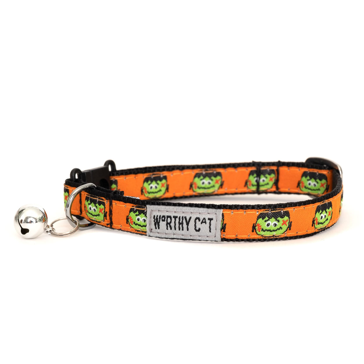 Breakaway Snap Cat Collar with Bell, Adjustable Nylon Safety Collar, Jelly Beans Patterned, Blue, One Size