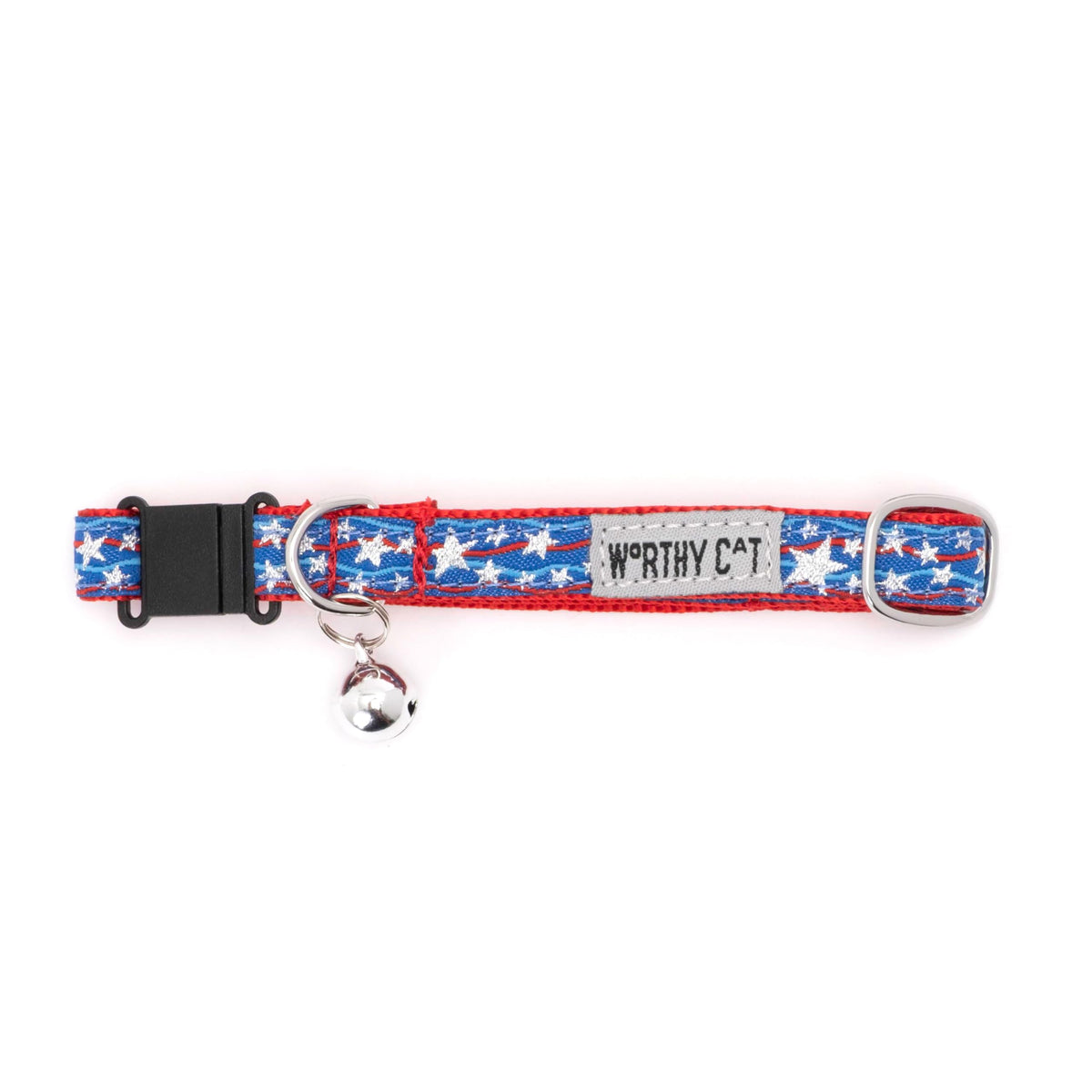 Breakaway Snap Cat Collar with Bell, Adjustable Nylon Safety Collar, Jelly Beans Patterned, Blue, One Size