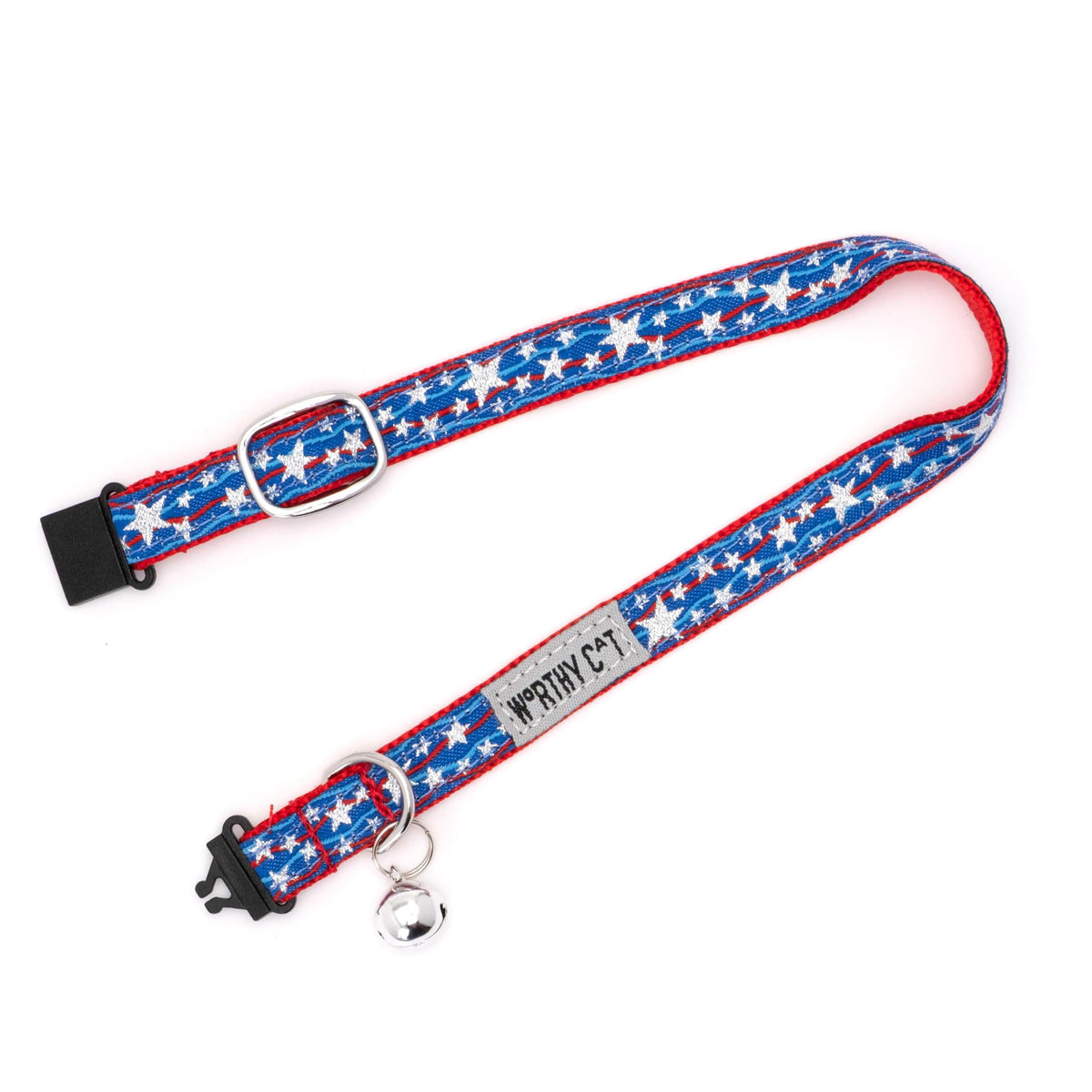 Breakaway Snap Cat Collar with Bell, Adjustable Nylon Safety Collar, Jelly Beans Patterned, Blue, One Size