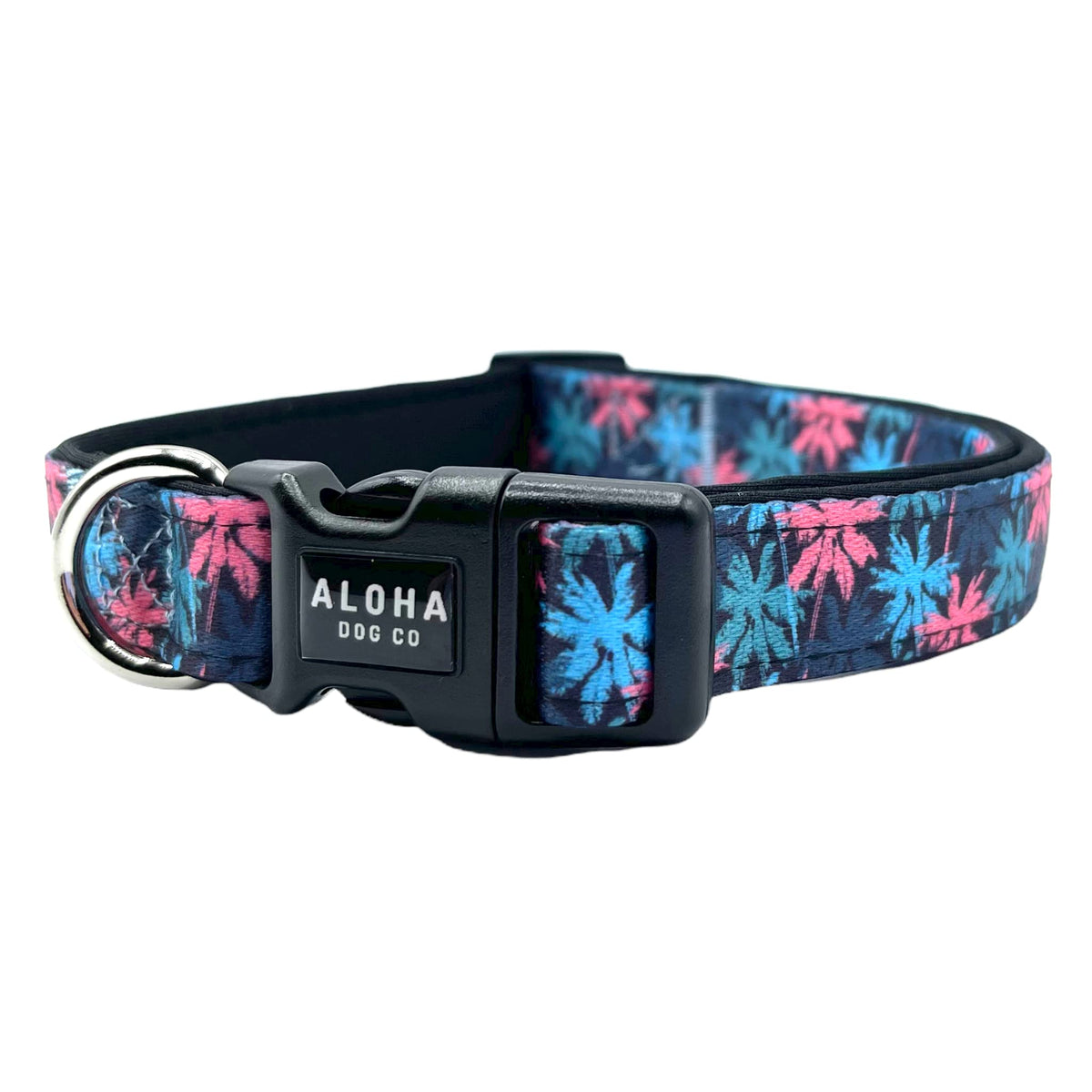 Dog Collar Tropical Floral Hawaii Personalized Soft Comfortable Adjustable Basic Collars for Small Medium Large Dogs Walking Running Training (Large, Donut)