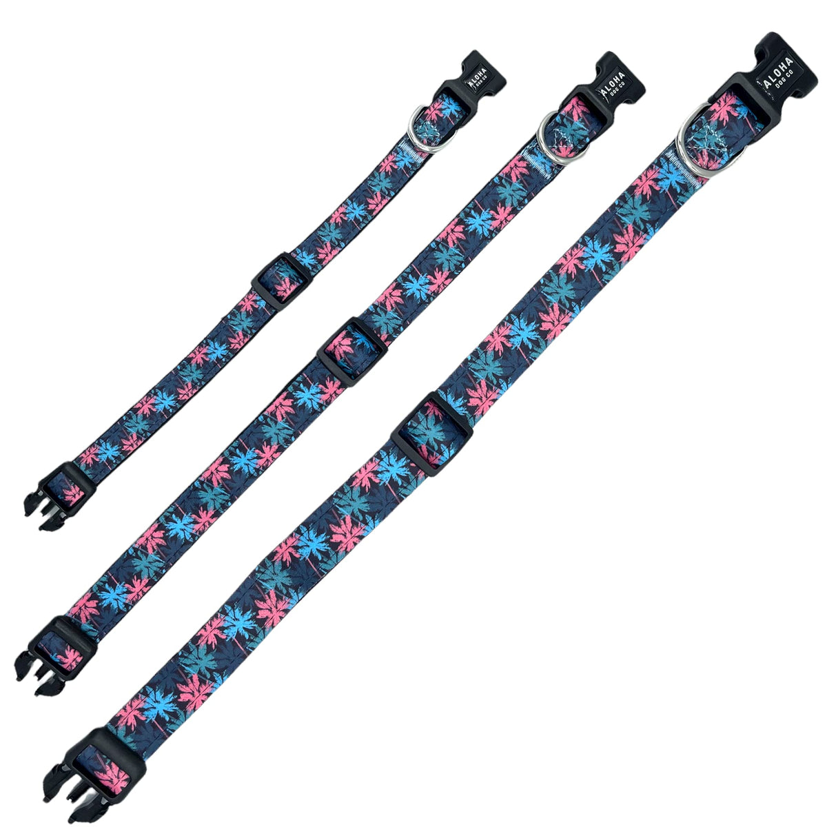 Dog Collar Tropical Floral Hawaii Personalized Soft Comfortable Adjustable Basic Collars for Small Medium Large Dogs Walking Running Training (Large, Donut)