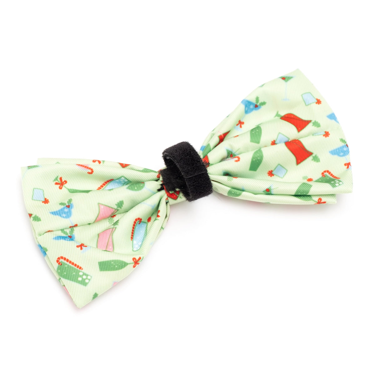 Pet Bow Tie for Dogs & Cats – Soft Printed Polyester Collar Bow Tie with Touch Fastener, Attaches to Any Collar - Narwhals Pattern, LiteBlue, Small
