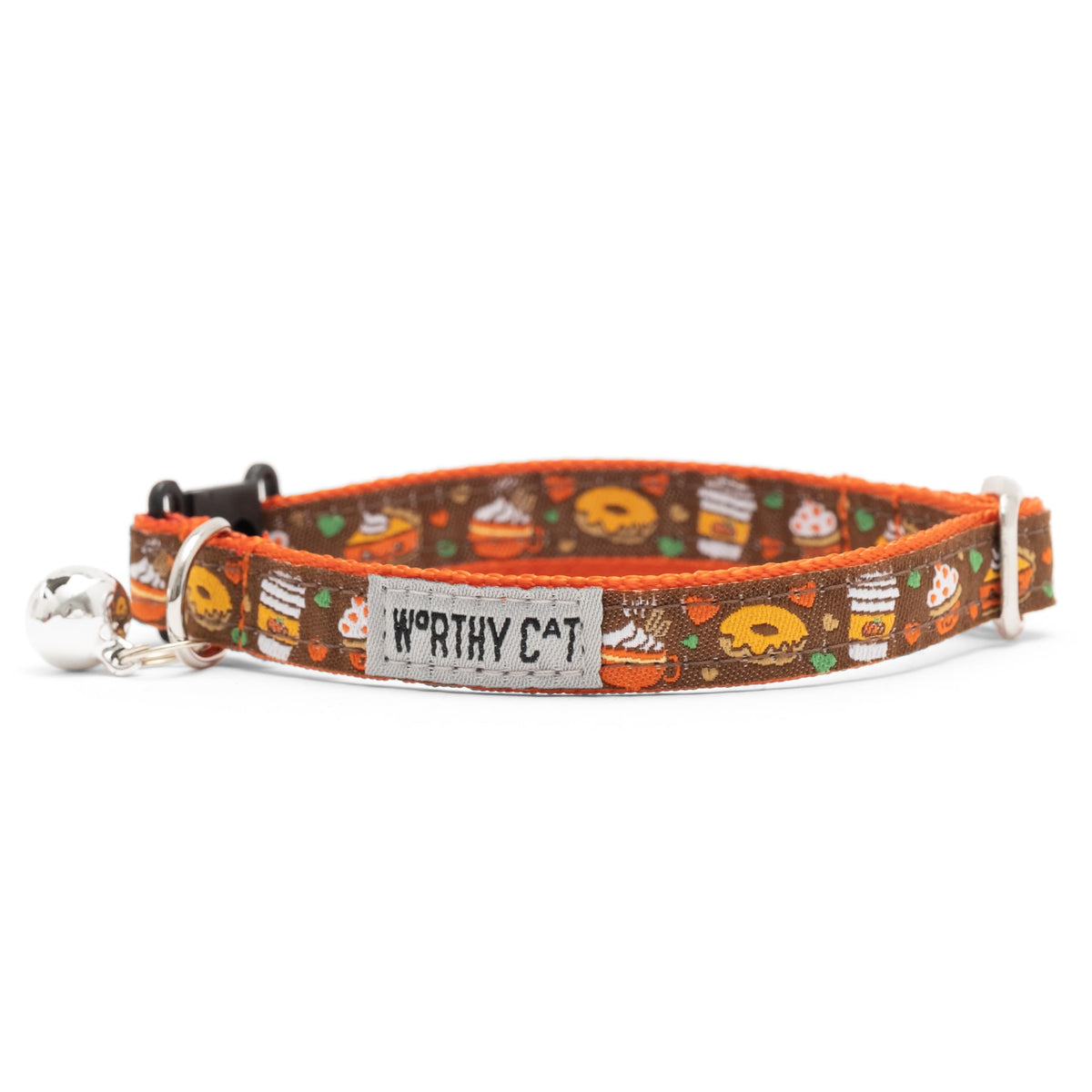 Breakaway Snap Cat Collar with Bell, Adjustable Nylon Safety Collar, Jelly Beans Patterned, Blue, One Size