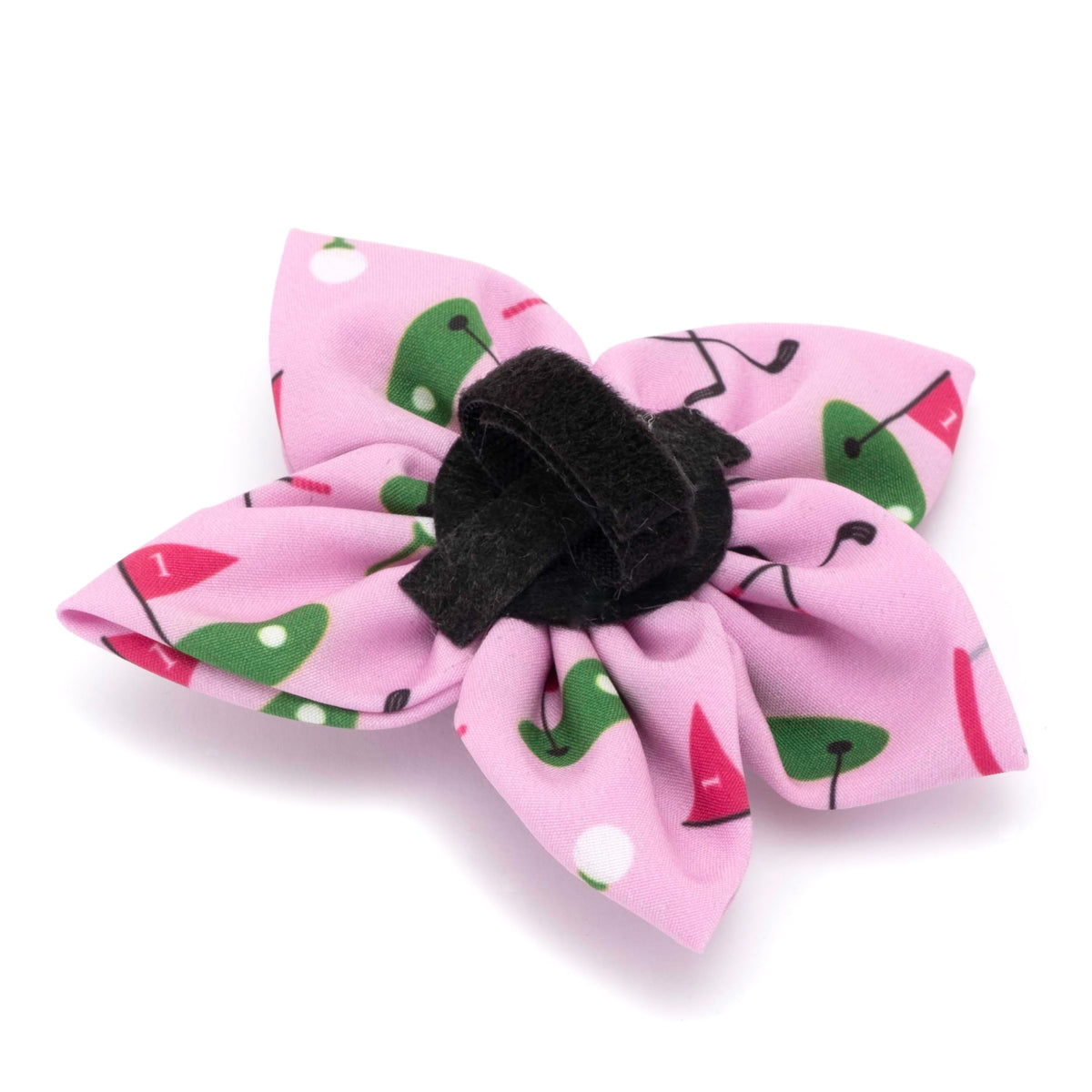 Flower Collar Attachment for Dogs & Cats – Soft Printed Polyester, Touch Fastener, Attaches to Any Collar - Sunflowers Pattern, Blue, Large