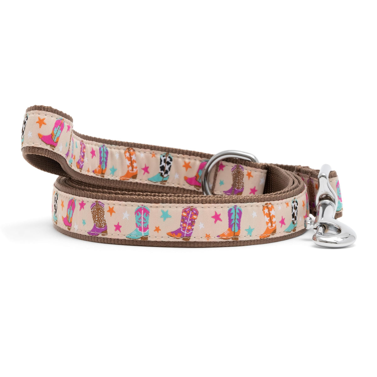 Stylish & Fashionable Mushrooms Dog Leash, Nylon Webbing, 5 Ft Length, Mint, Large