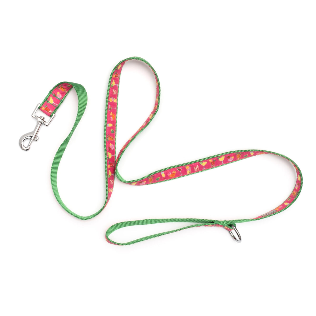 Stylish & Fashionable Mushrooms Dog Leash, Nylon Webbing, 5 Ft Length, Mint, Large