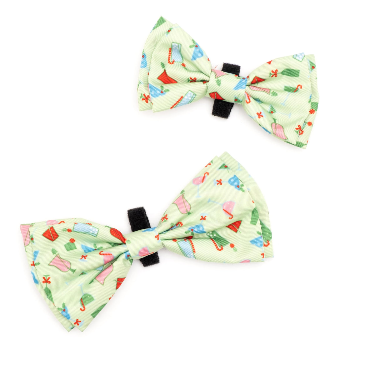 Pet Bow Tie for Dogs & Cats – Soft Printed Polyester Collar Bow Tie with Touch Fastener, Attaches to Any Collar - Narwhals Pattern, LiteBlue, Small