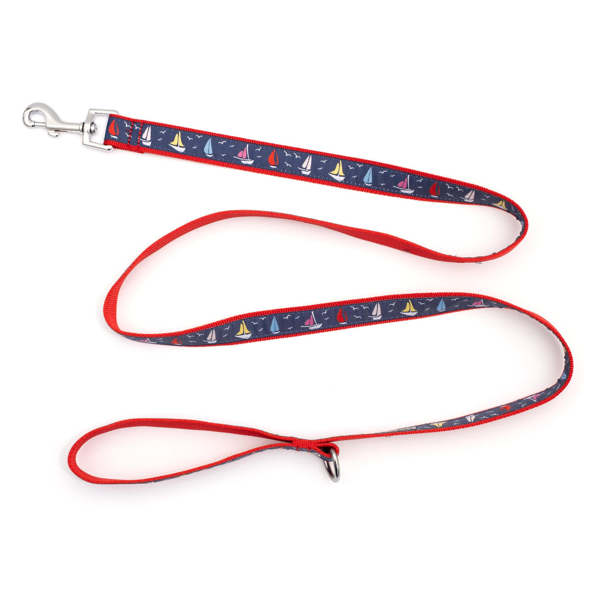 Fashionable Jelly Beans Leash for Dogs, Woven Ribbon, Solid Nickel Plated D-Ring, Blue, Small