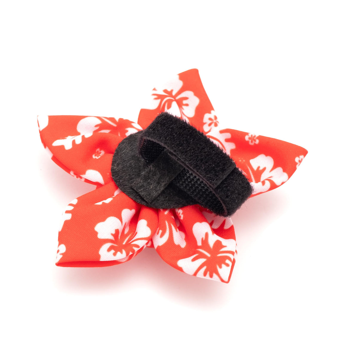 Flower Collar Attachment for Dogs & Cats – Soft Printed Polyester, Touch Fastener, Attaches to Any Collar - Sunflowers Pattern, Blue, Large