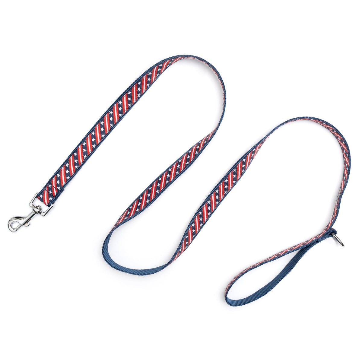 Fashionable Jelly Beans Leash for Dogs, Woven Ribbon, Solid Nickel Plated D-Ring, Blue, Small