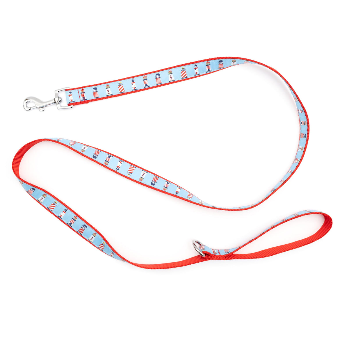 Fashionable Jelly Beans Leash for Dogs, Woven Ribbon, Solid Nickel Plated D-Ring, Blue, Small