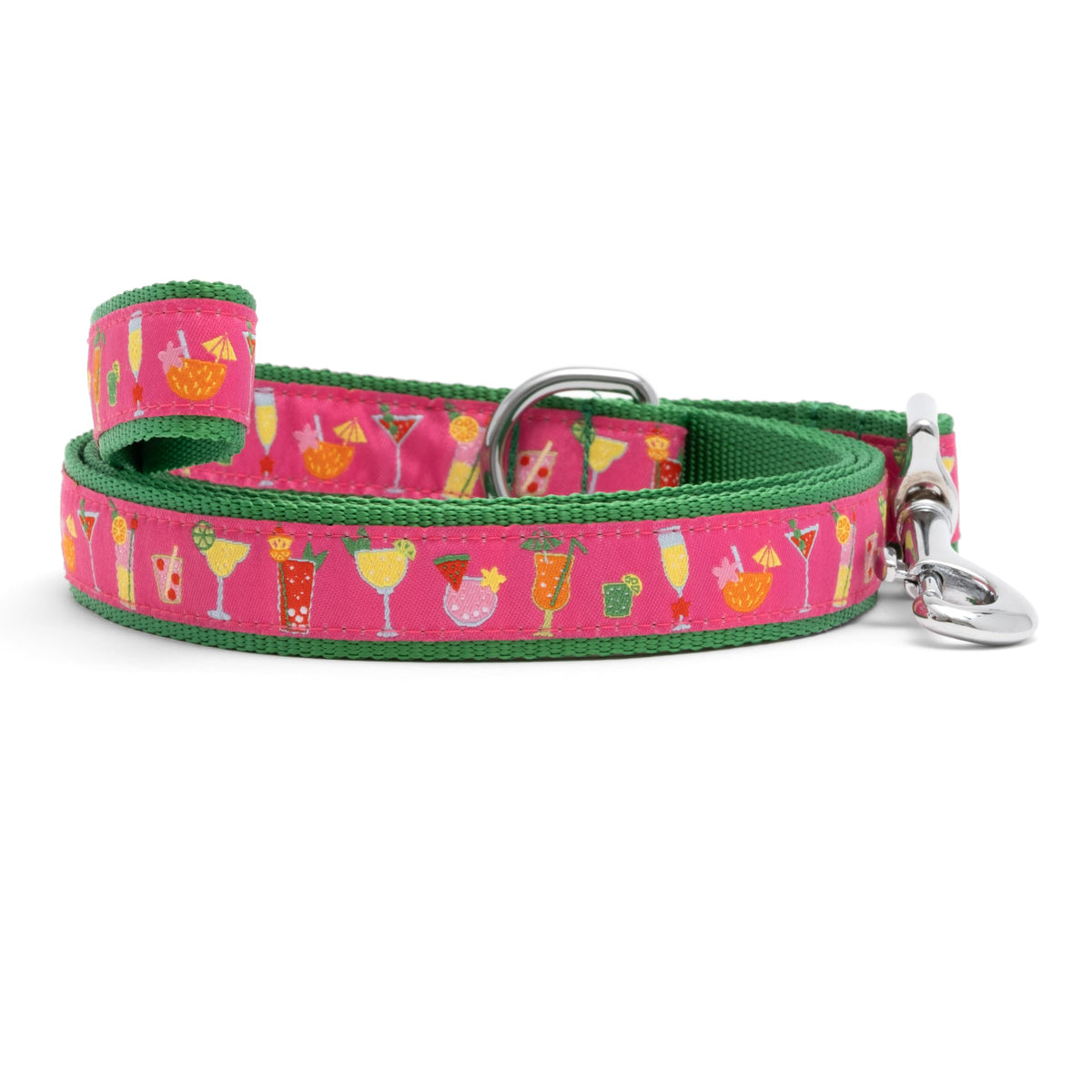 Stylish & Fashionable Mushrooms Dog Leash, Nylon Webbing, 5 Ft Length, Mint, Large