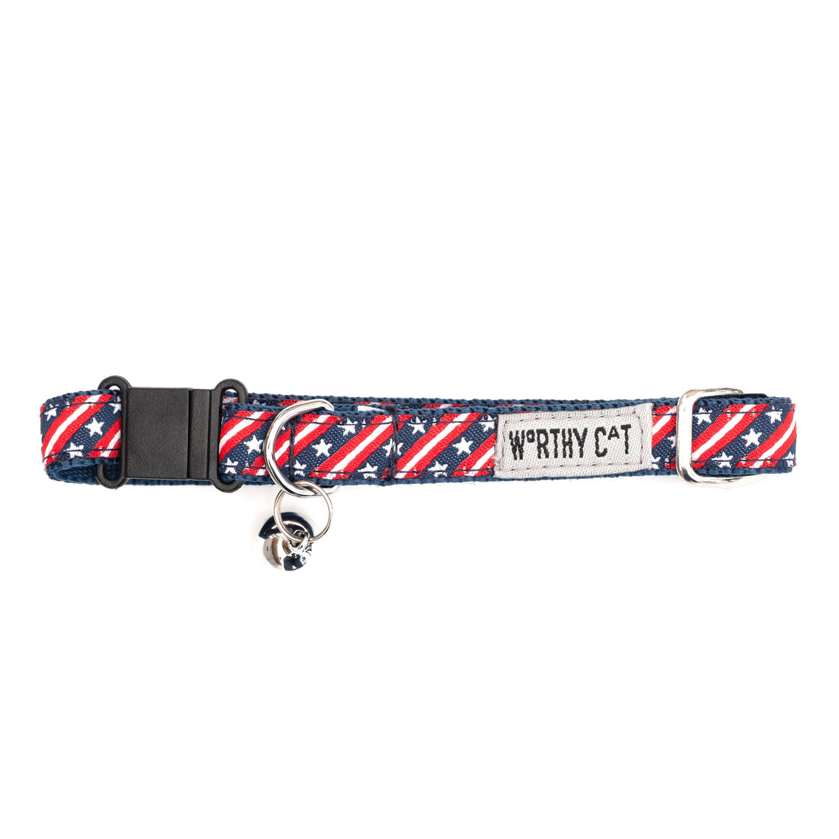 Breakaway Snap Cat Collar with Bell, Adjustable Nylon Safety Collar, Jelly Beans Patterned, Blue, One Size