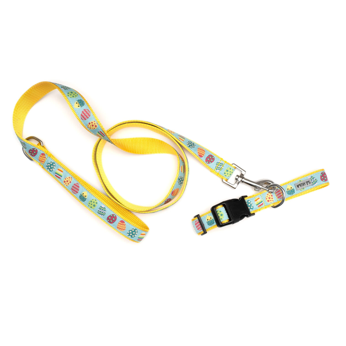 Fashionable Jelly Beans Leash for Dogs, Woven Ribbon, Solid Nickel Plated D-Ring, Blue, Small
