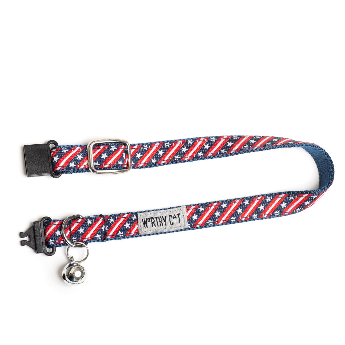 Breakaway Snap Cat Collar with Bell, Adjustable Nylon Safety Collar, Jelly Beans Patterned, Blue, One Size