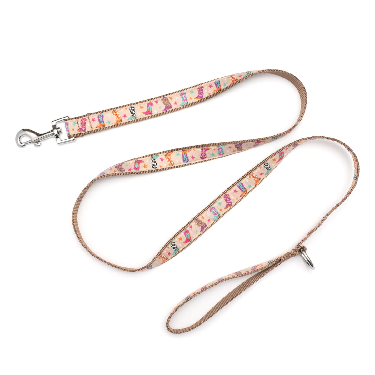 Stylish & Fashionable Mushrooms Dog Leash, Nylon Webbing, 5 Ft Length, Mint, Large