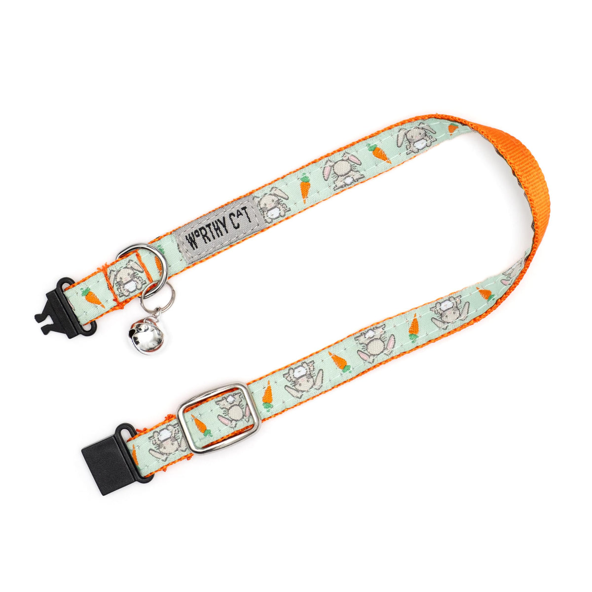 Breakaway Snap Cat Collar with Bell, Adjustable Nylon Safety Collar, Jelly Beans Patterned, Blue, One Size