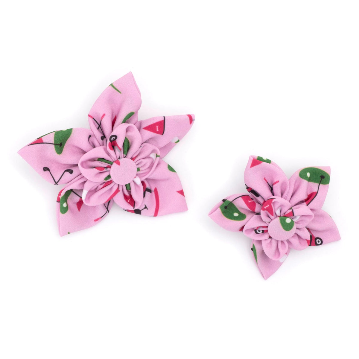Flower Collar Attachment for Dogs & Cats – Soft Printed Polyester, Touch Fastener, Attaches to Any Collar - Sunflowers Pattern, Blue, Large
