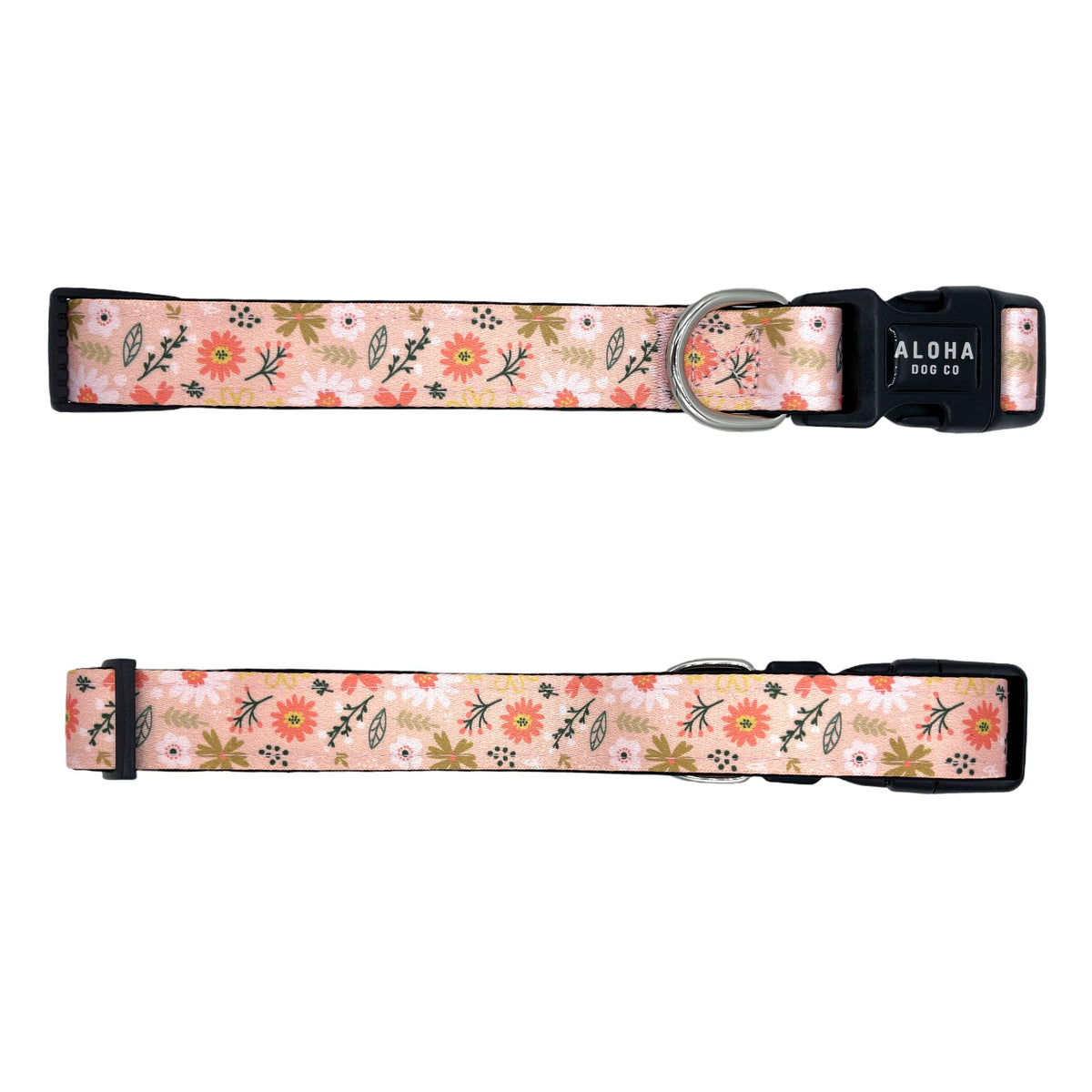 Dog Collar Tropical Floral Hawaii Personalized Soft Comfortable Adjustable Basic Collars for Small Medium Large Dogs Walking Running Training (Large, Donut)