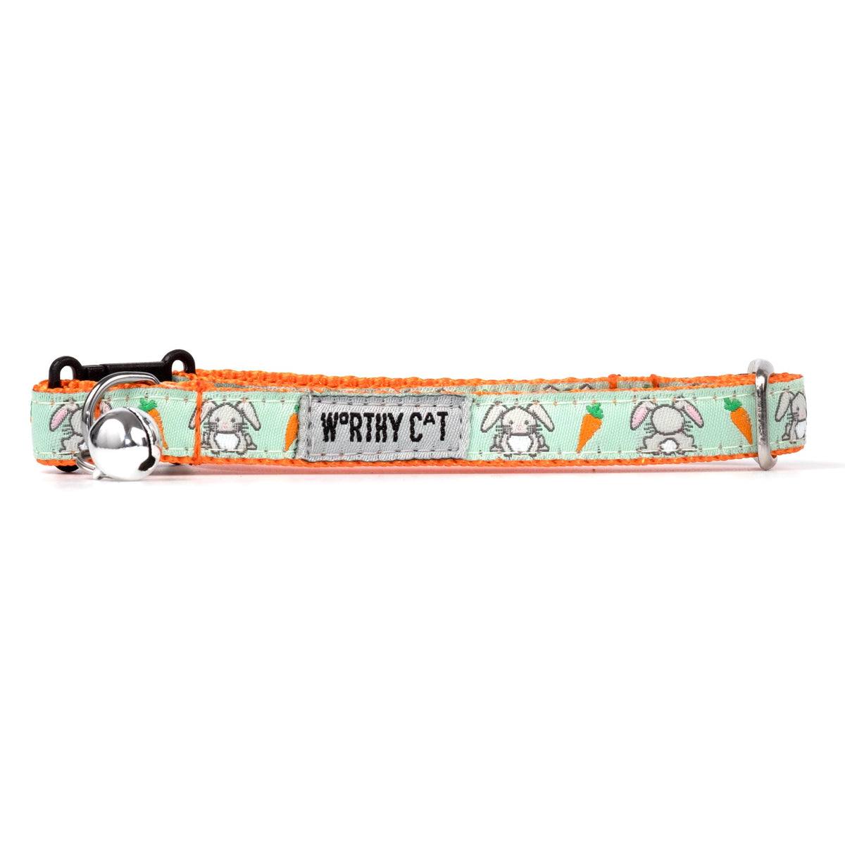 Breakaway Snap Cat Collar with Bell, Adjustable Nylon Safety Collar, Jelly Beans Patterned, Blue, One Size