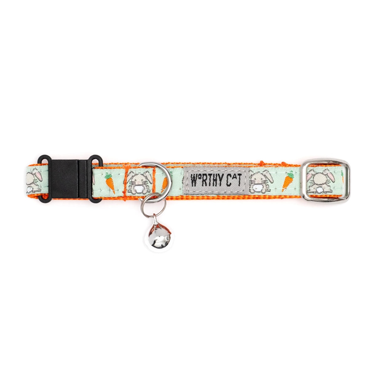 Breakaway Snap Cat Collar with Bell, Adjustable Nylon Safety Collar, Jelly Beans Patterned, Blue, One Size