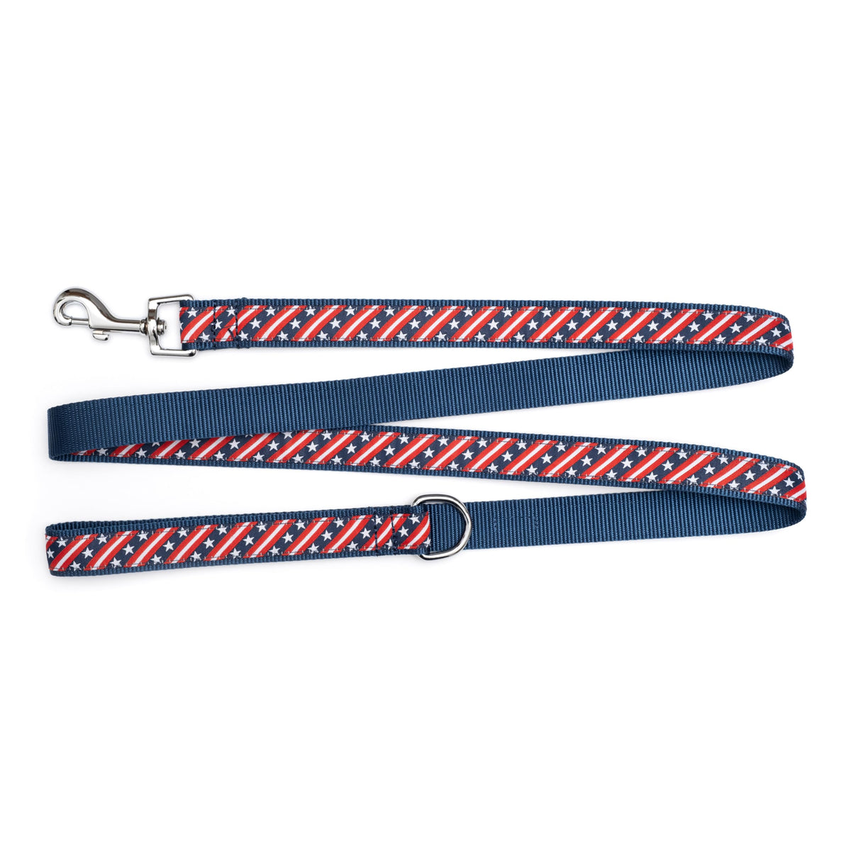 Fashionable Jelly Beans Leash for Dogs, Woven Ribbon, Solid Nickel Plated D-Ring, Blue, Small