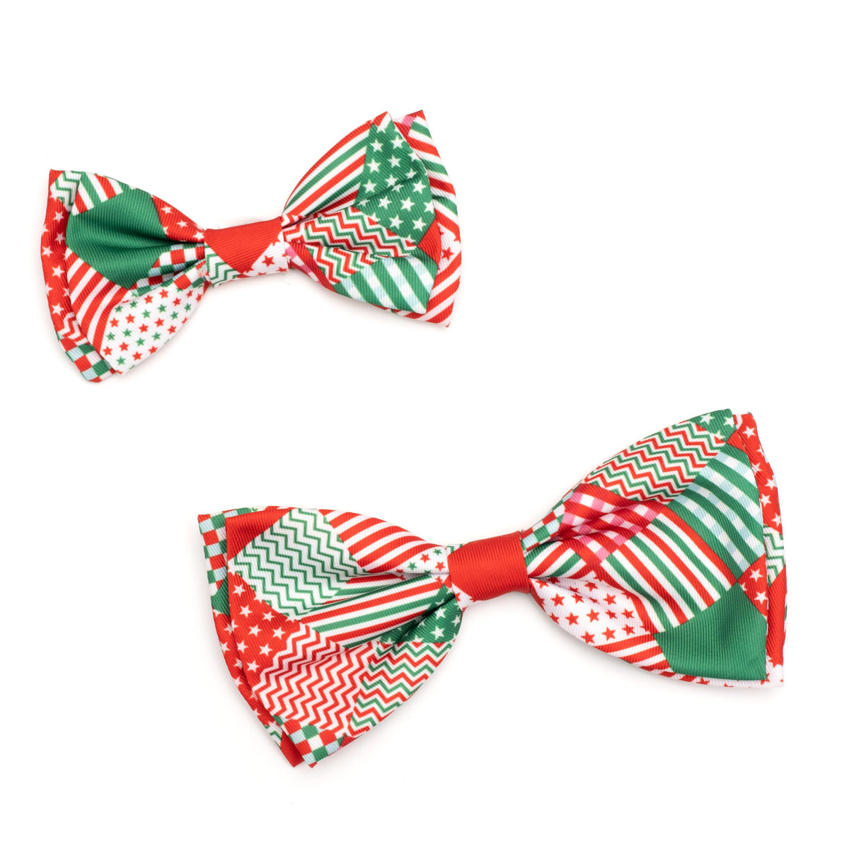 Pet Bow Tie for Dogs & Cats – Soft Printed Polyester Collar Bow Tie with Touch Fastener, Attaches to Any Collar - Narwhals Pattern, LiteBlue, Small