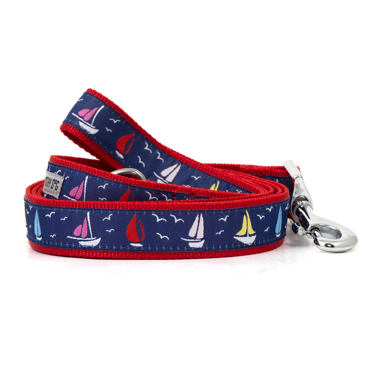 Fashionable Jelly Beans Leash for Dogs, Woven Ribbon, Solid Nickel Plated D-Ring, Blue, Small