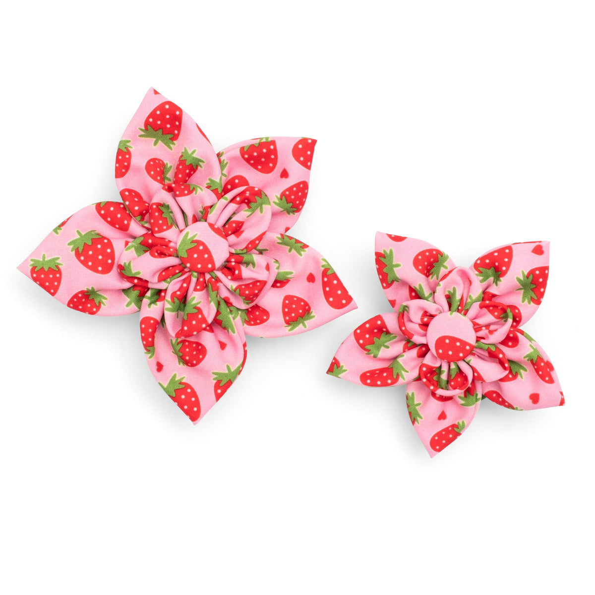 Flower Collar Attachment for Dogs & Cats – Soft Printed Polyester, Touch Fastener, Attaches to Any Collar - Sunflowers Pattern, Blue, Large
