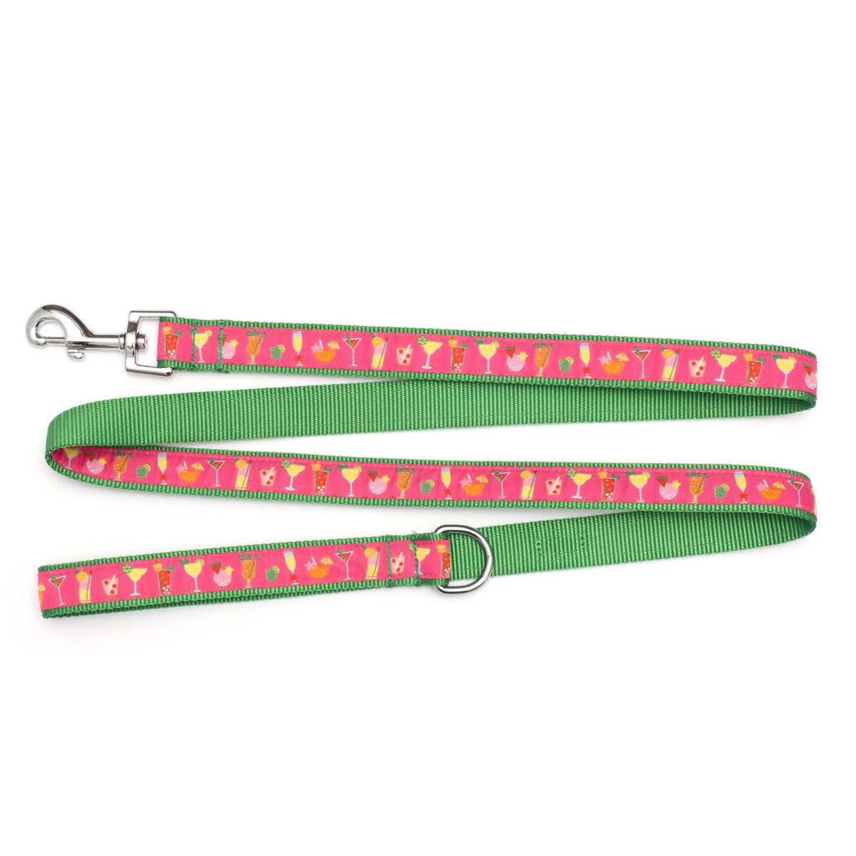 Stylish & Fashionable Mushrooms Dog Leash, Nylon Webbing, 5 Ft Length, Mint, Large