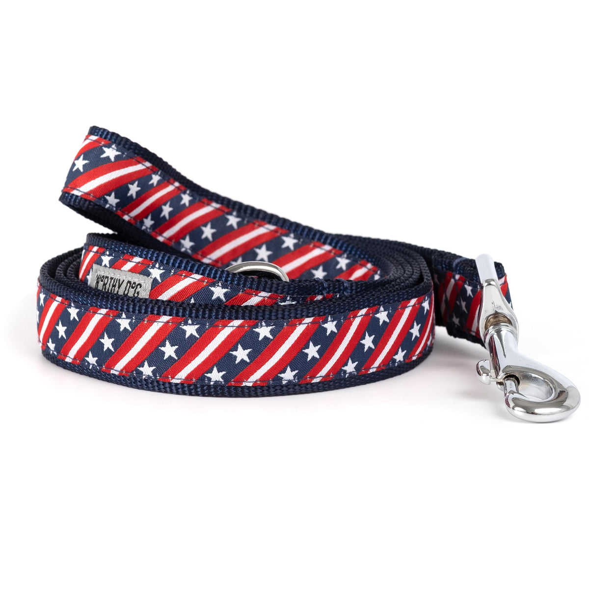 Fashionable Jelly Beans Leash for Dogs, Woven Ribbon, Solid Nickel Plated D-Ring, Blue, Small