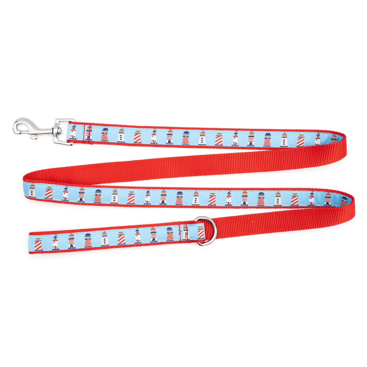 Fashionable Jelly Beans Leash for Dogs, Woven Ribbon, Solid Nickel Plated D-Ring, Blue, Small