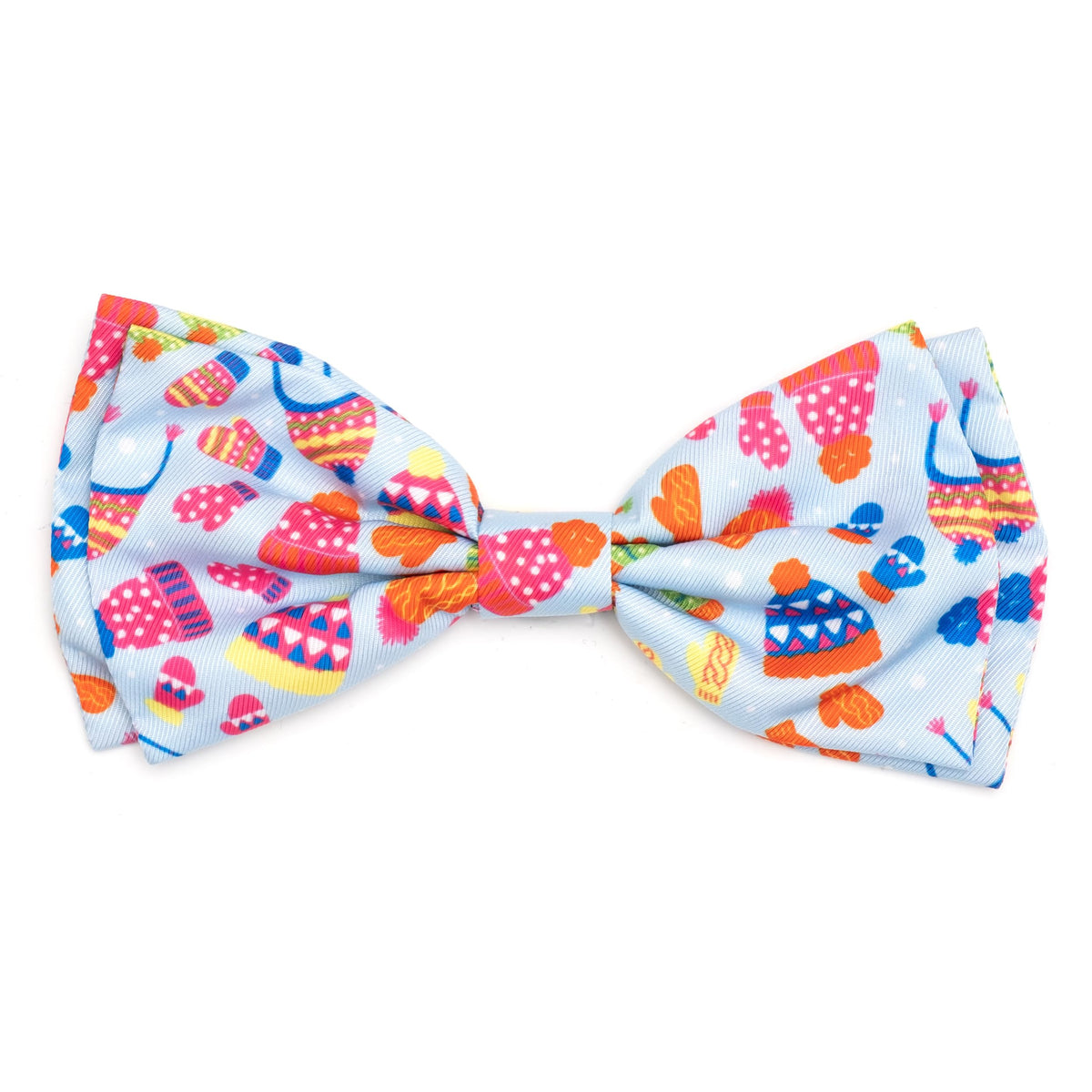 Pet Bow Tie for Dogs & Cats – Soft Printed Polyester Collar Bow Tie with Touch Fastener, Attaches to Any Collar - Narwhals Pattern, LiteBlue, Small