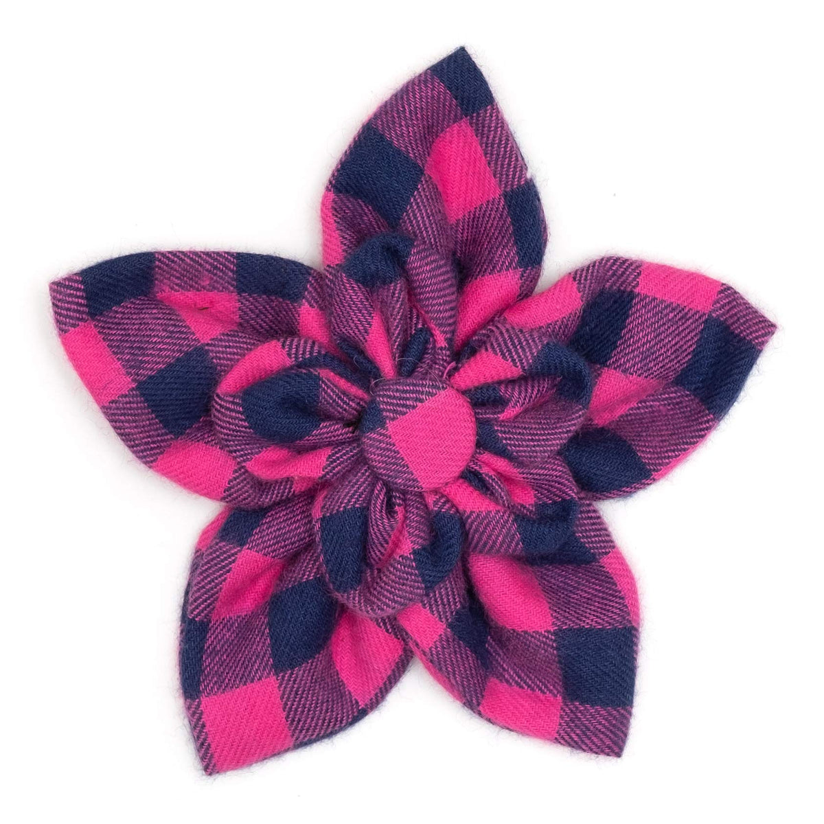 Flower Collar Attachment for Dogs & Cats – Soft Printed Polyester, Touch Fastener, Attaches to Any Collar - Sunflowers Pattern, Blue, Large